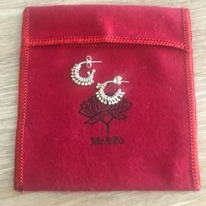 Me & Ro Sterling Silver Ball Hoop Earrings